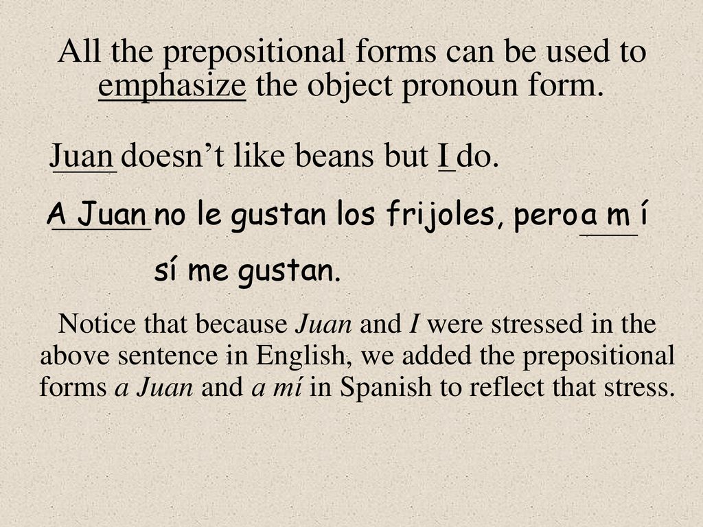 All the prepositional forms can be used to emphasize the object pronoun form.
