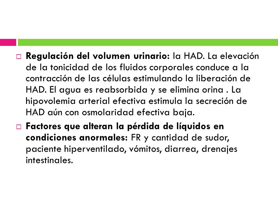 Regulación del volumen urinario: la HAD