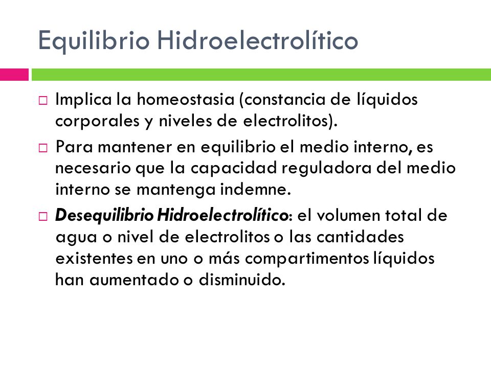 Equilibrio Hidroelectrolítico