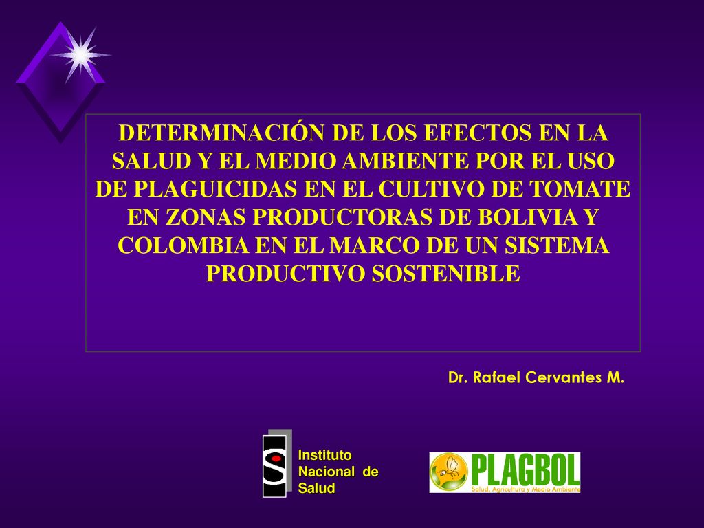 DETERMINACIÓN DE LOS EFECTOS EN LA SALUD Y EL MEDIO AMBIENTE POR EL USO DE PLAGUICIDAS EN EL CULTIVO DE TOMATE