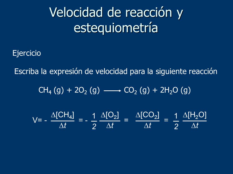 Velocidad de reacción y estequiometría