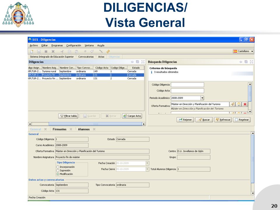 DILIGENCIAS/ Vista General