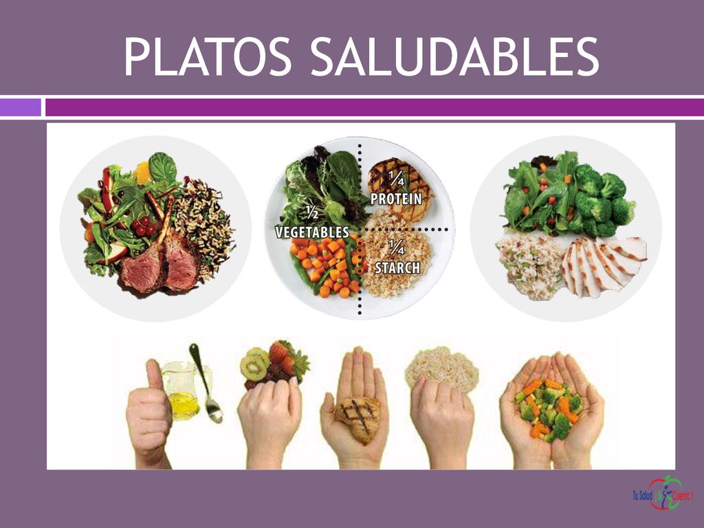 PLATOS SALUDABLES Entre mas color tiene tu plato mas nutrientes tendrá y menos calorías.