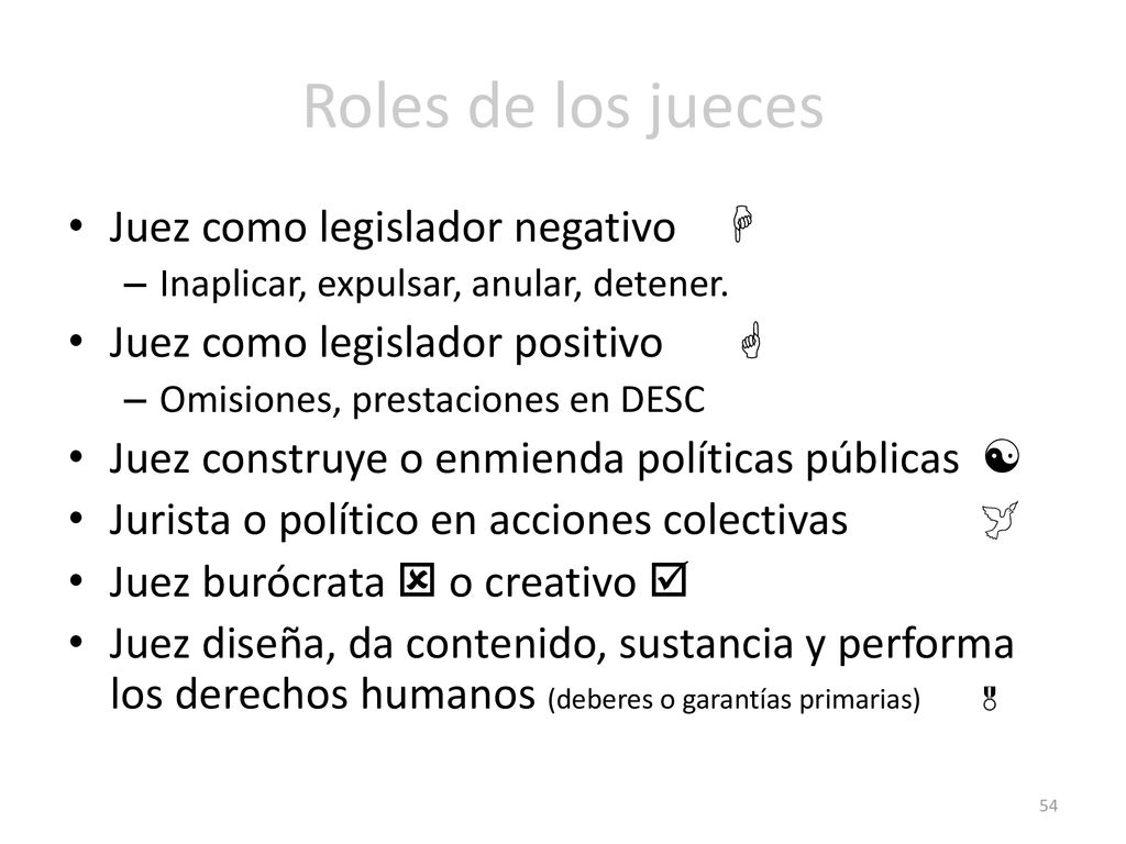 Roles de los jueces Juez como legislador negativo 