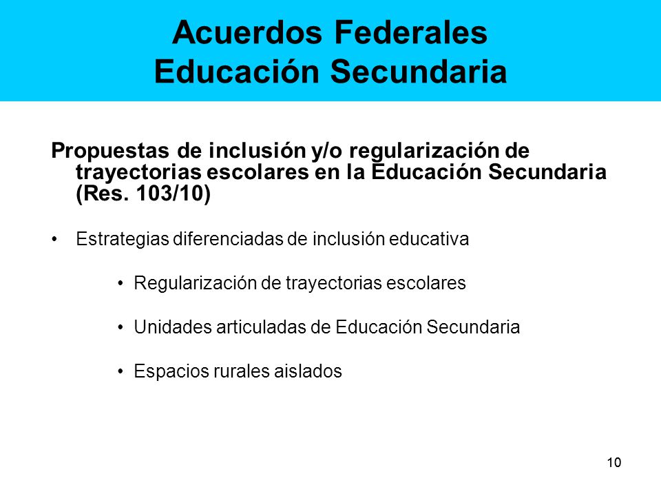Acuerdos Federales Educación Secundaria