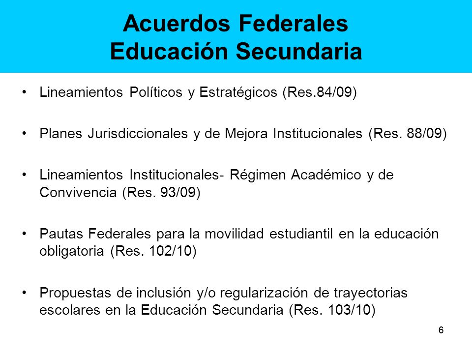 Acuerdos Federales Educación Secundaria