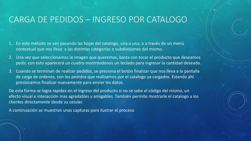 Carga de pedidos – ingreso Por Catalogo