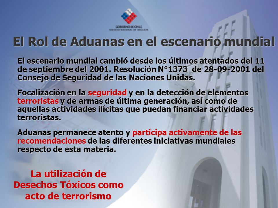 La utilización de Desechos Tóxicos como acto de terrorismo