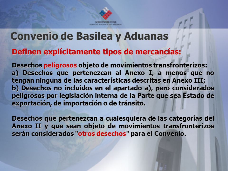 Convenio de Basilea y Aduanas