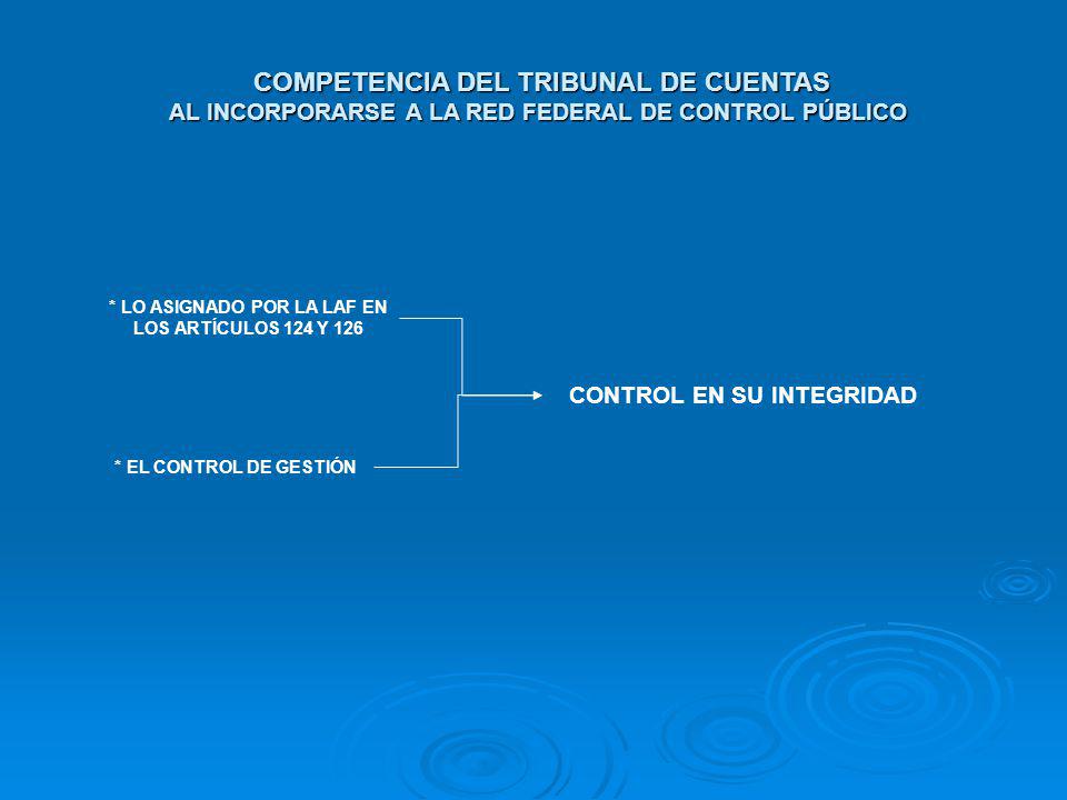 COMPETENCIA DEL TRIBUNAL DE CUENTAS AL INCORPORARSE A LA RED FEDERAL DE CONTROL PÚBLICO