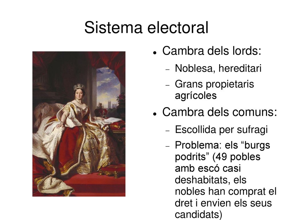 Sistema electoral Cambra dels lords: Cambra dels comuns: