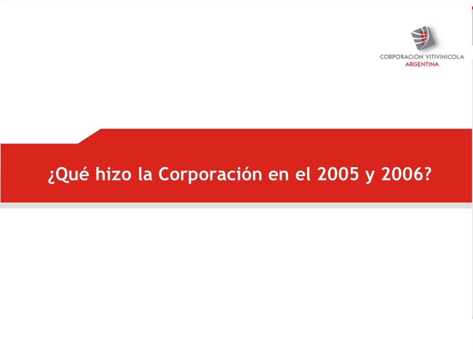 ¿Qué hizo la Corporación en el 2005 y 2006