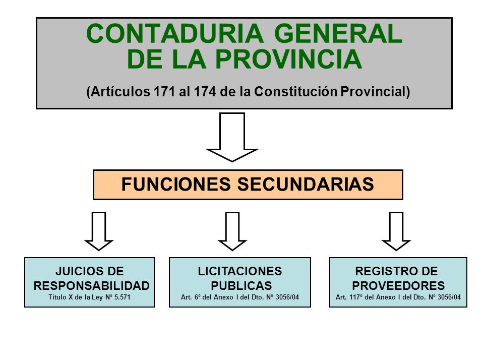 CONTADURIA GENERAL DE LA PROVINCIA (Artículos 171 al 174 de la Constitución Provincial)