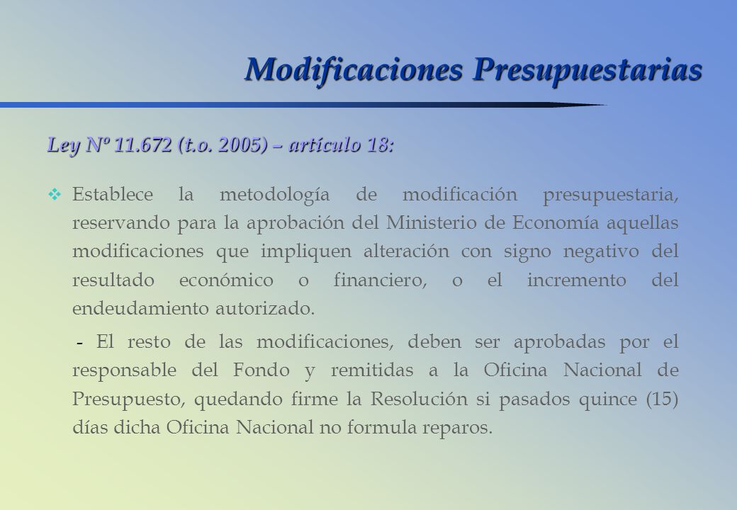 Modificaciones Presupuestarias