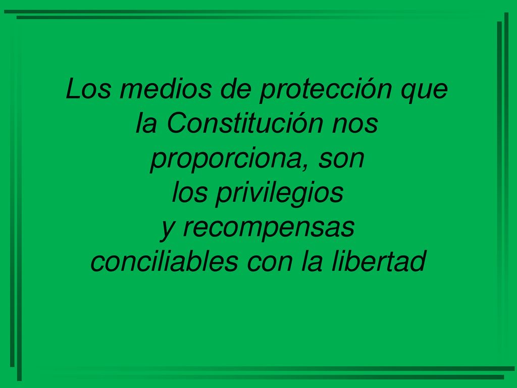 Los medios de protección que la Constitución nos proporciona, son