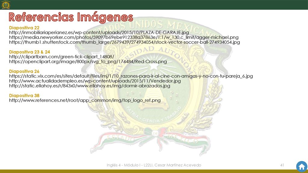 Inglés 4 - Módulo I - L22LI. Cesar Martínez Acevedo