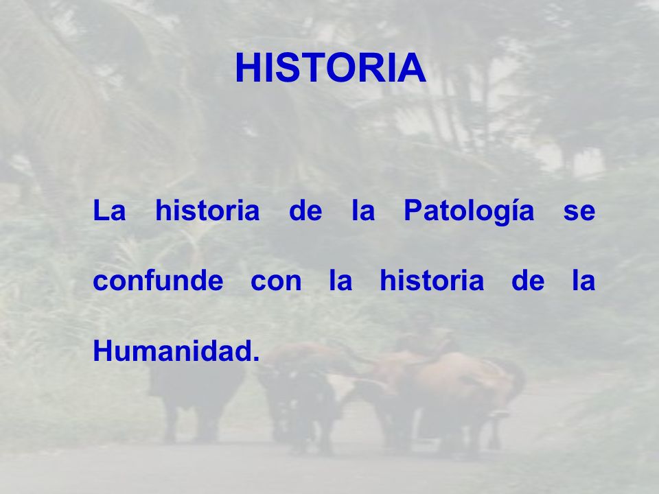 HISTORIA La historia de la Patología se confunde con la historia de la Humanidad.