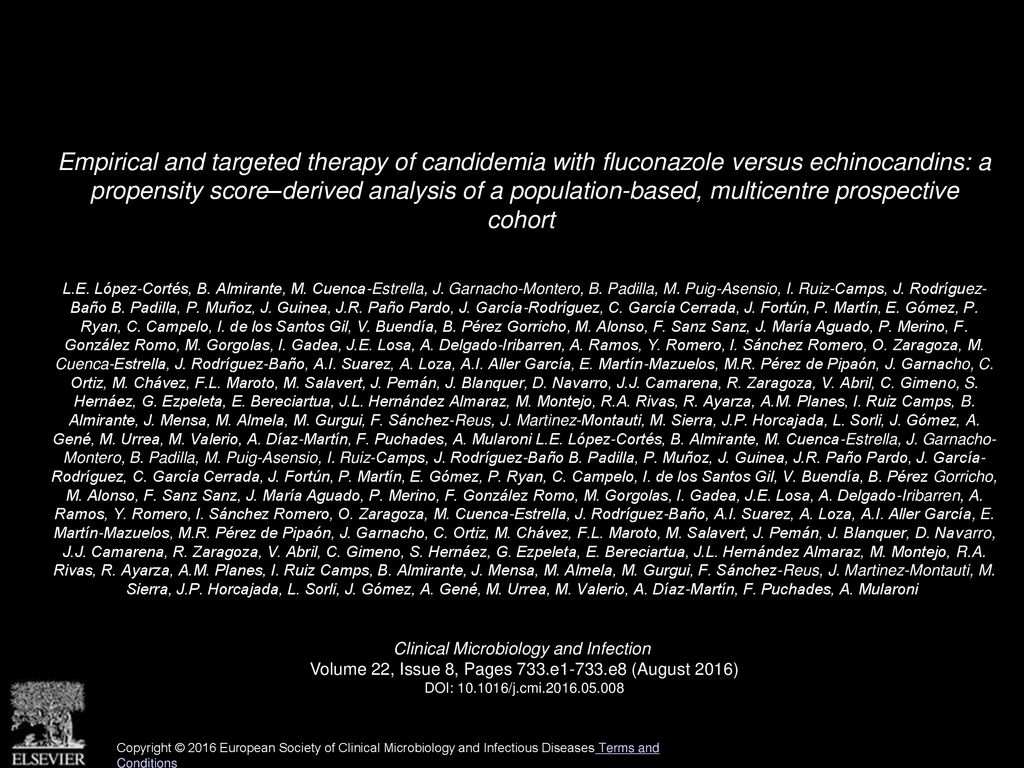 Empirical and targeted therapy of candidemia with fluconazole versus echinocandins: a propensity score–derived analysis of a population-based, multicentre prospective cohort