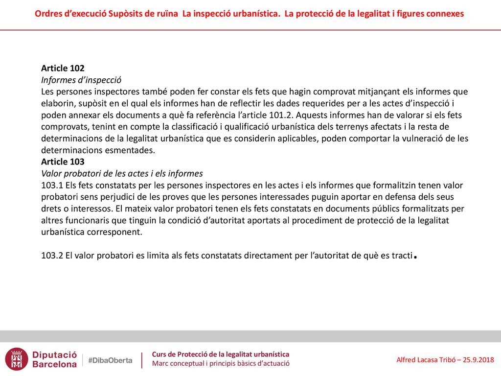Valor probatori de les actes i els informes