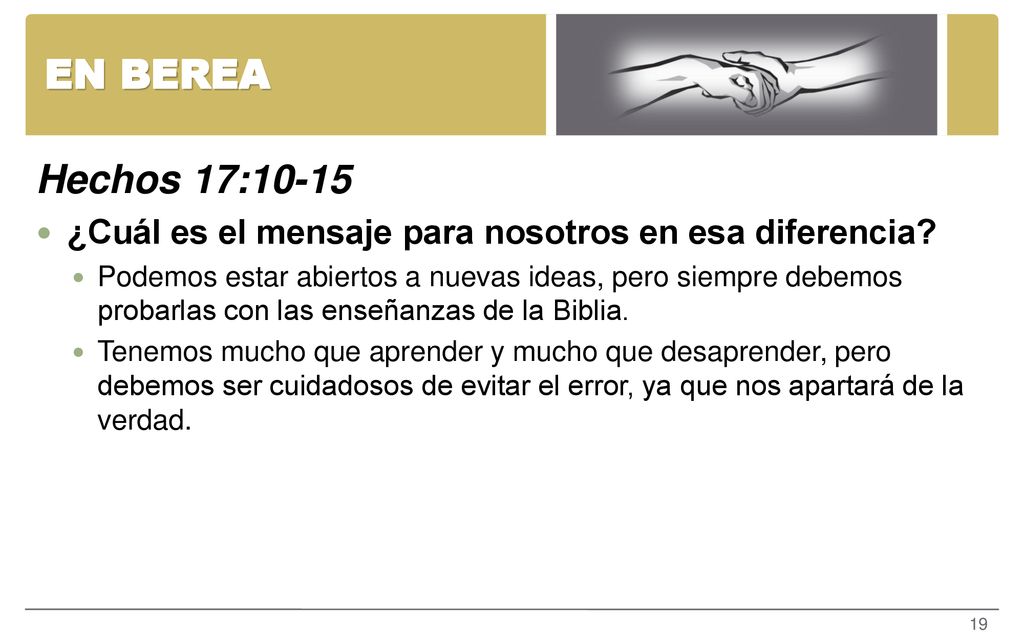 EN BEREA Hechos 17: ¿Cuál es el mensaje para nosotros en esa diferencia
