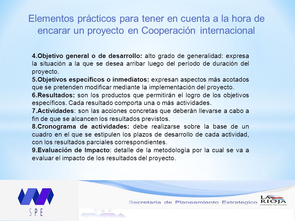 Elementos prácticos para tener en cuenta a la hora de encarar un proyecto en Cooperación internacional