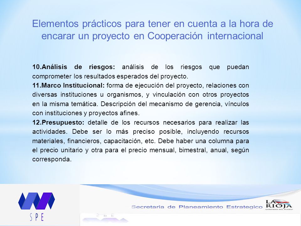 Elementos prácticos para tener en cuenta a la hora de encarar un proyecto en Cooperación internacional