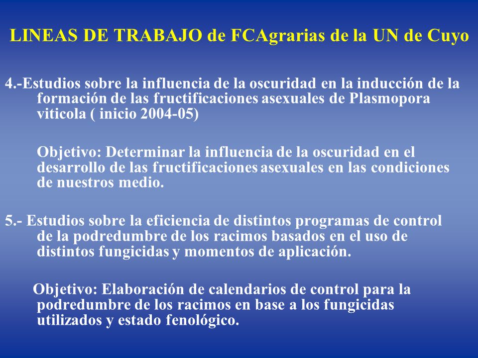 LINEAS DE TRABAJO de FCAgrarias de la UN de Cuyo