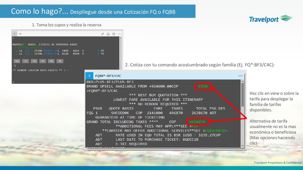 Como lo hago ... Despliegue desde una Cotización FQ o FQBB
