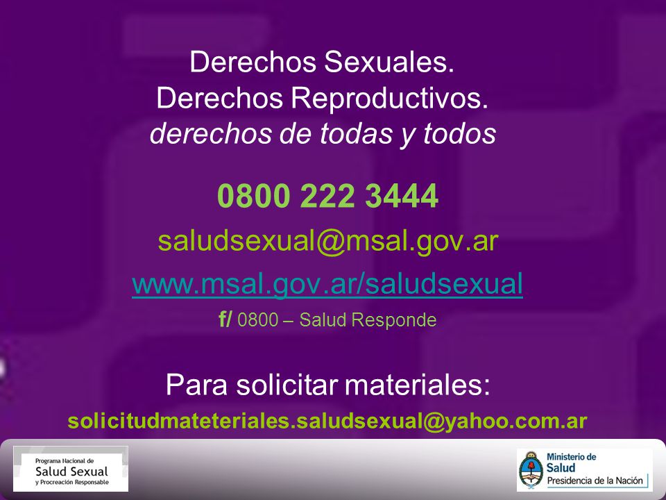 Derechos Sexuales. Derechos Reproductivos. derechos de todas y todos
