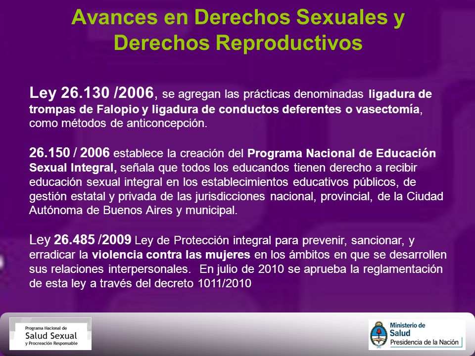 Avances en Derechos Sexuales y Derechos Reproductivos