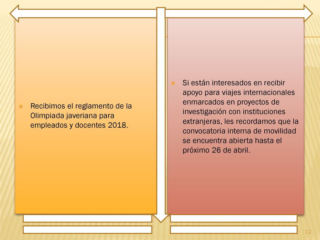 Recibimos el reglamento de la Olimpiada javeriana para empleados y docentes 2018.