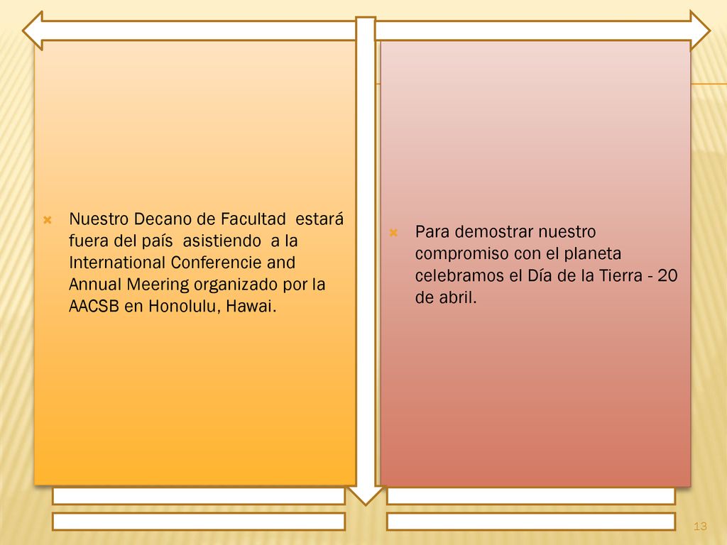 Nuestro Decano de Facultad estará fuera del país asistiendo a la International Conferencie and Annual Meering organizado por la AACSB en Honolulu, Hawai.