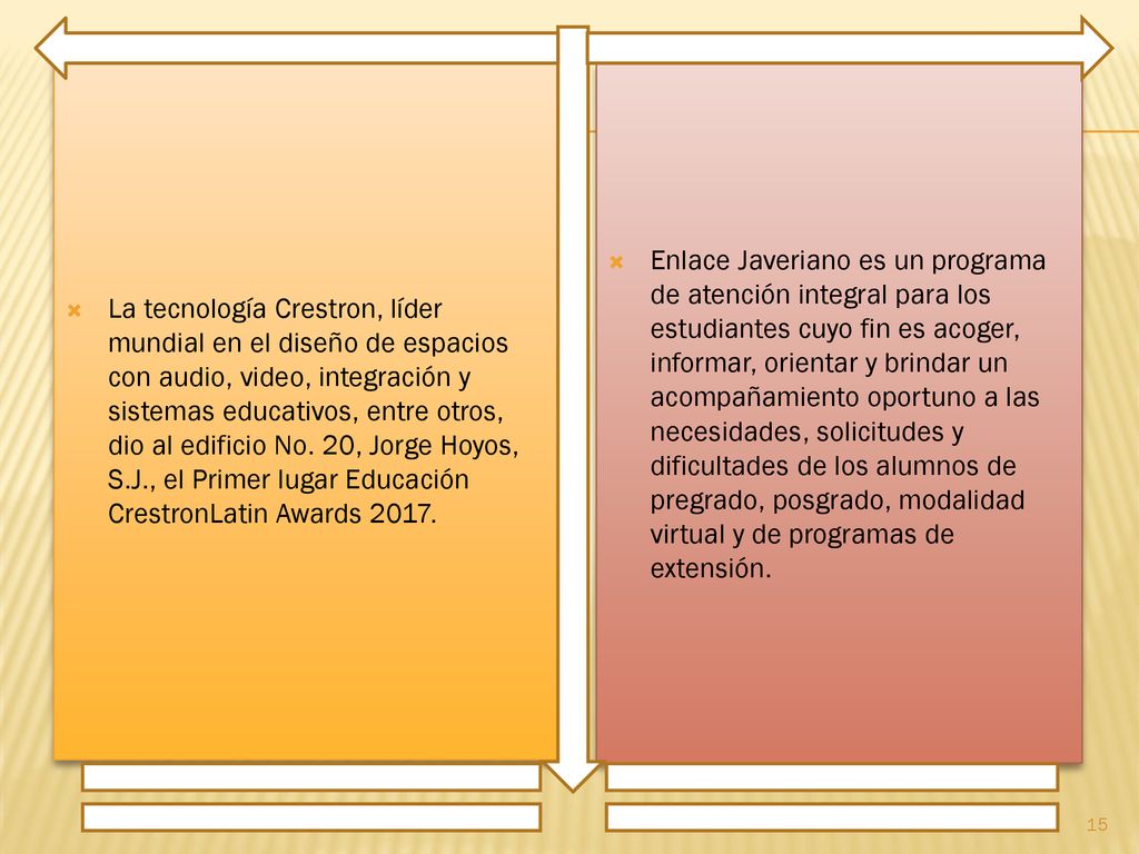 La tecnología Crestron, líder mundial en el diseño de espacios con audio, video, integración y sistemas educativos, entre otros, dio al edificio No. 20, Jorge Hoyos, S.J., el Primer lugar Educación CrestronLatin Awards 2017.