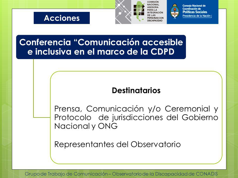 Conferencia Comunicación accesible e inclusiva en el marco de la CDPD