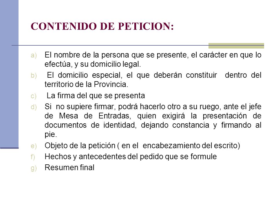 CONTENIDO DE PETICION: