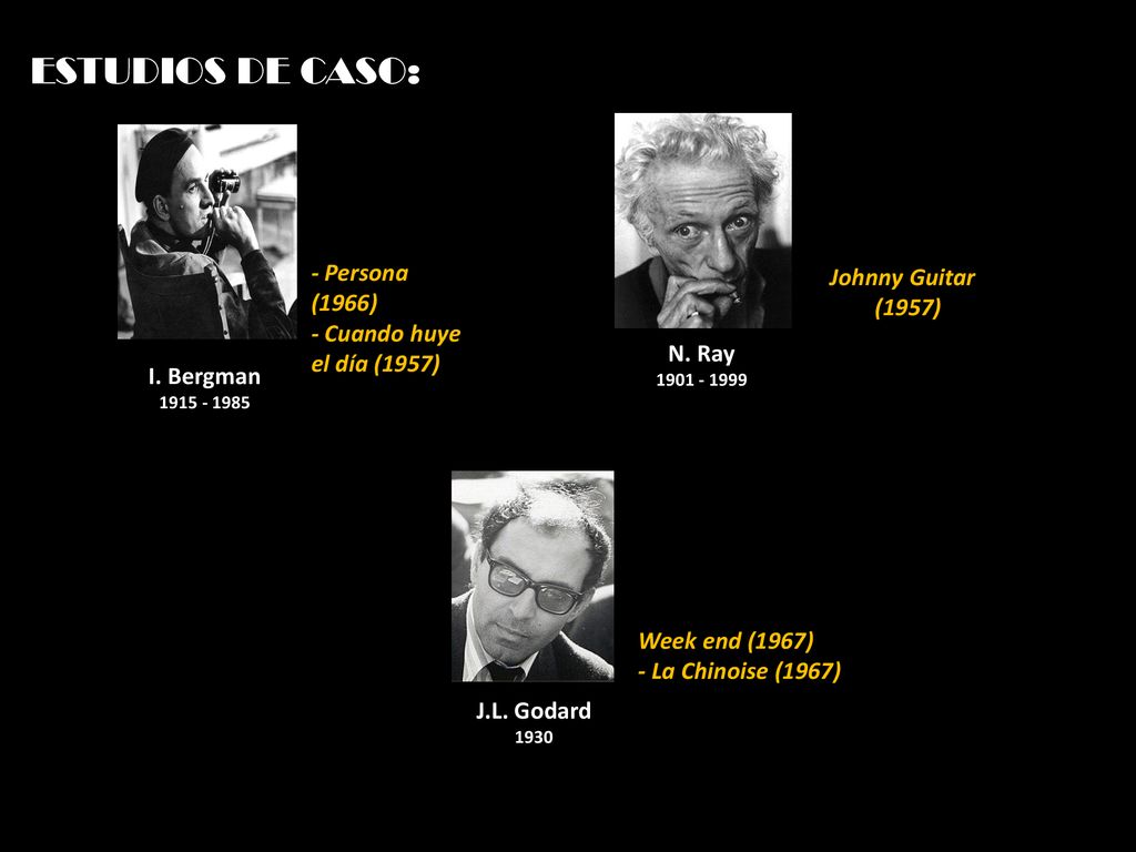 ESTUDIOS DE CASO: - Persona (1966) Johnny Guitar (1957) - Cuando huye