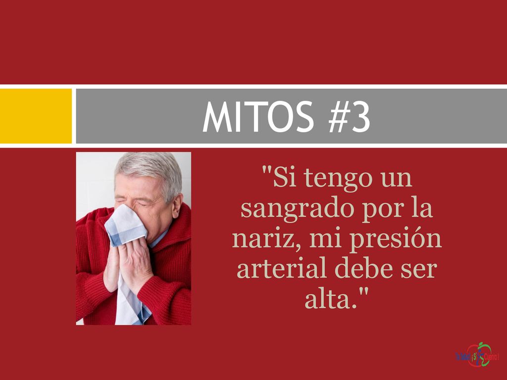MITOS #3 Si tengo un sangrado por la nariz, mi presión arterial debe ser alta.
