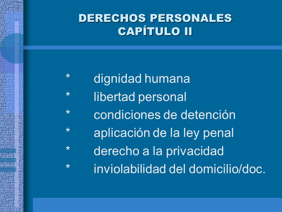 DERECHOS PERSONALES CAPÍTULO II