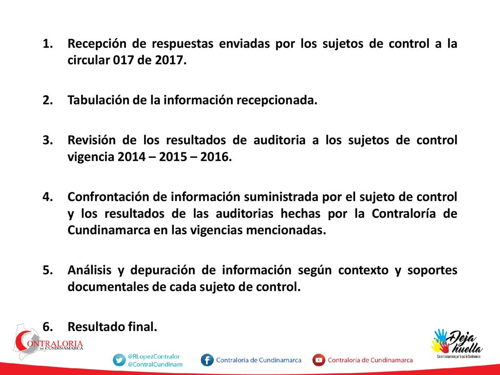 Recepción de respuestas enviadas por los sujetos de control a la circular 017 de 2017.