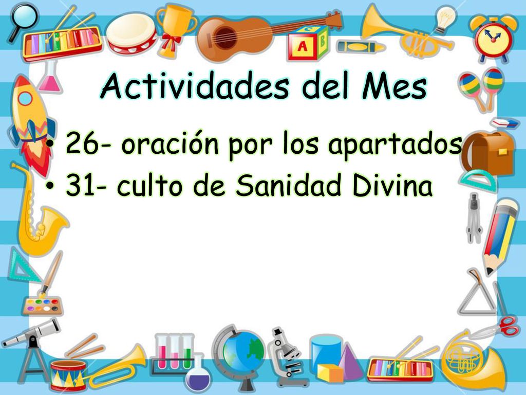 Actividades del Mes 26- oración por los apartados