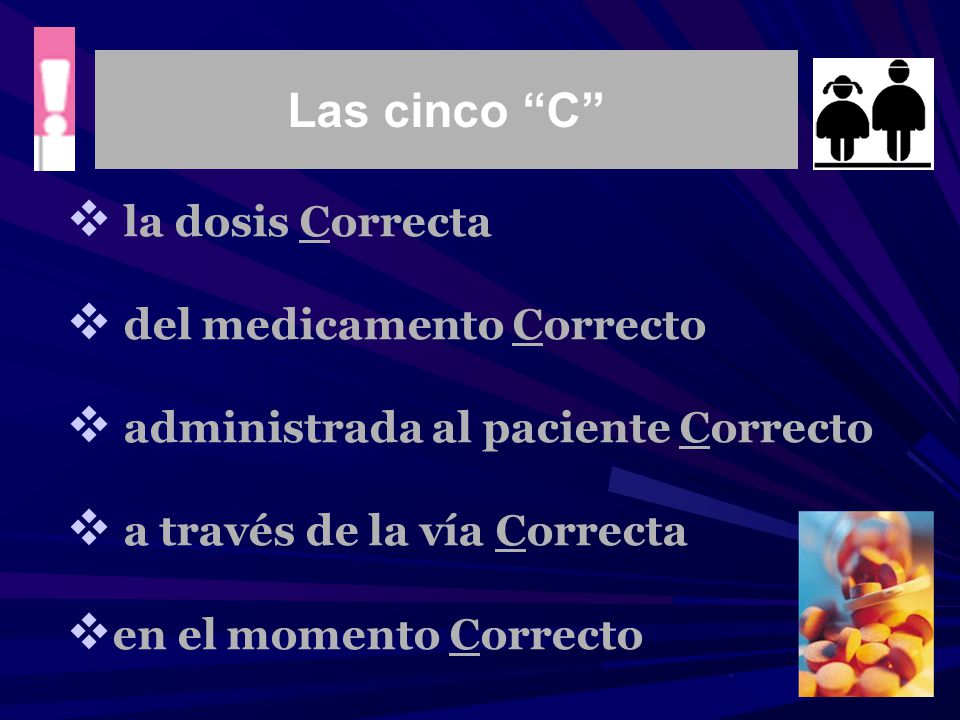 Las cinco C la dosis Correcta del medicamento Correcto