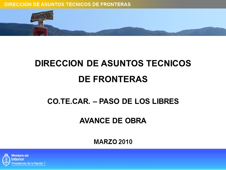 DIRECCION DE ASUNTOS TECNICOS CO.TE.CAR. – PASO DE LOS LIBRES