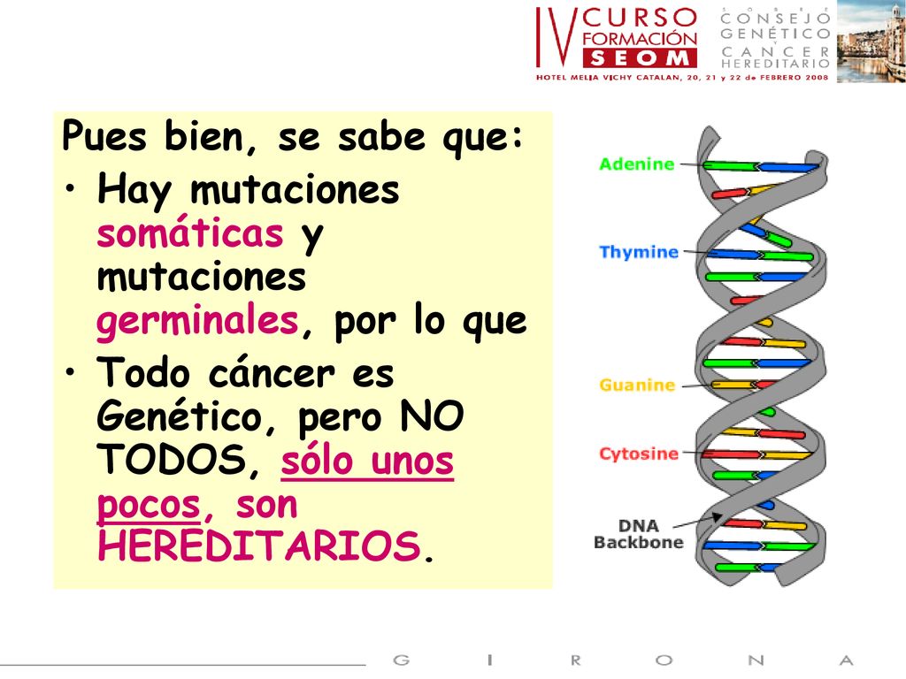 Pues bien, se sabe que: Hay mutaciones somáticas y mutaciones germinales, por lo que.