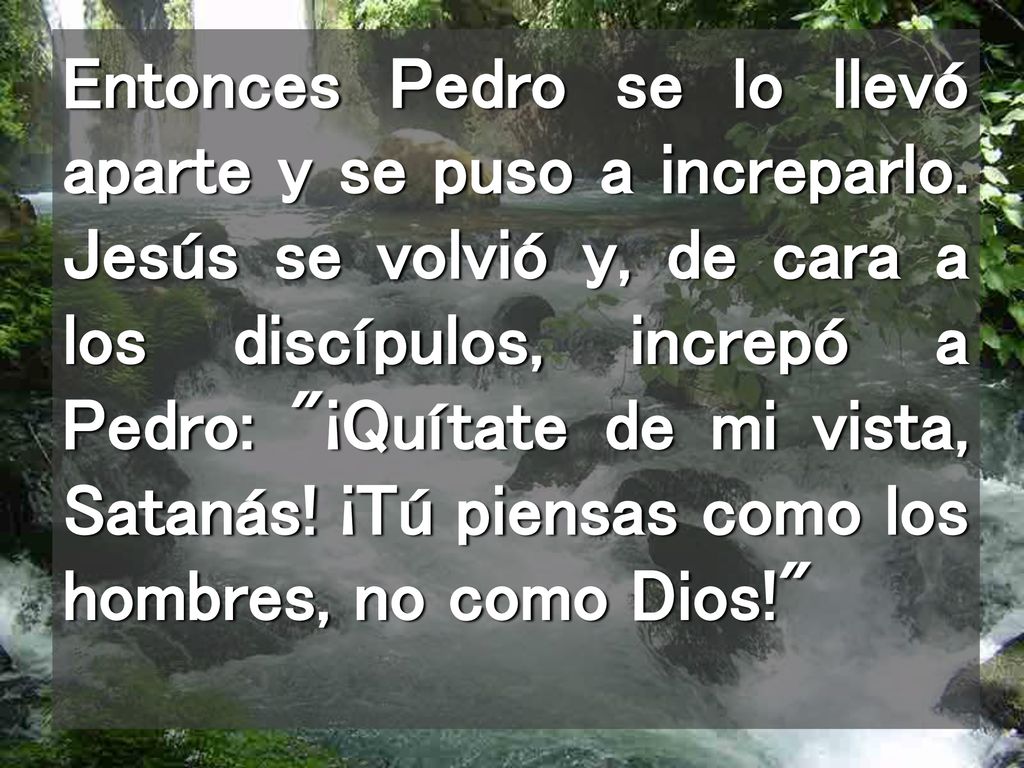 Entonces Pedro se lo llevó aparte y se puso a increparlo