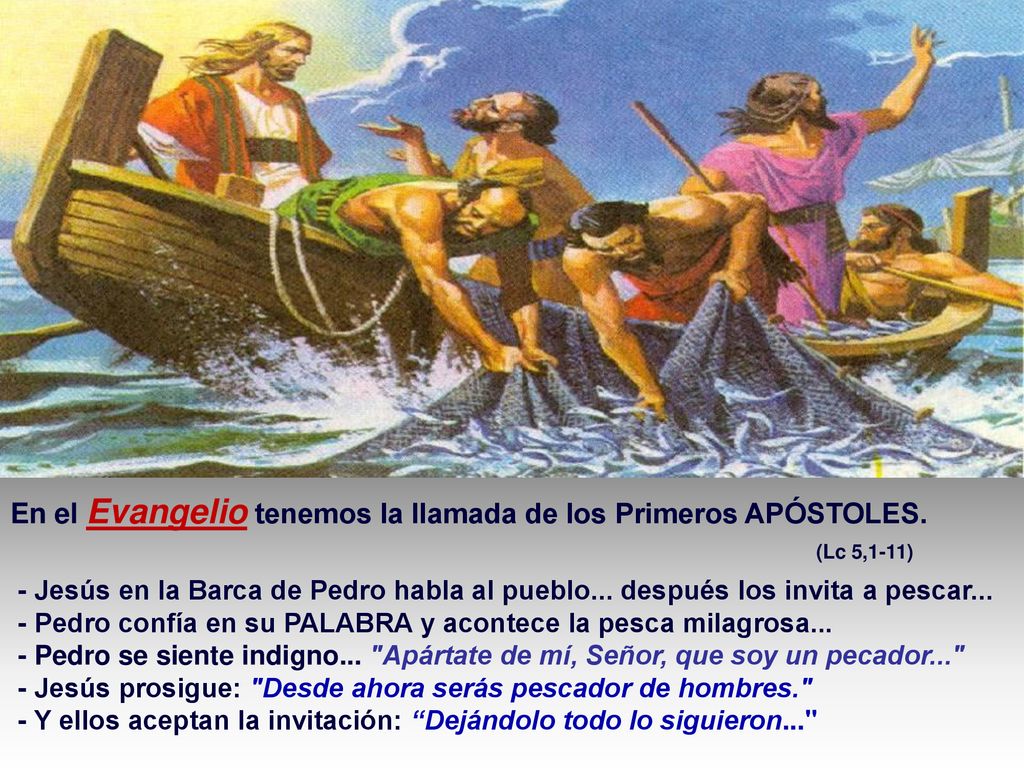 En el Evangelio tenemos la llamada de los Primeros APÓSTOLES.