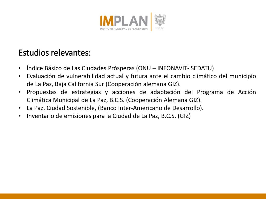 Estudios relevantes: Índice Básico de Las Ciudades Prósperas (ONU – INFONAVIT- SEDATU)