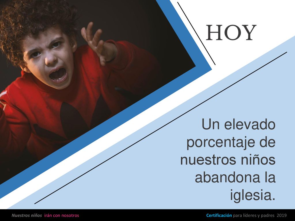 HOY Un elevado porcentaje de nuestros niños abandona la iglesia.