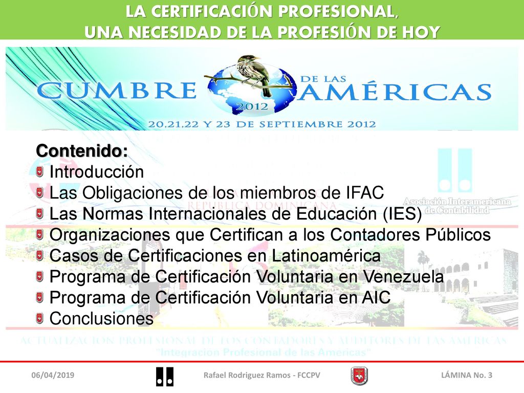 LA CERTIFICACIÓN PROFESIONAL, UNA NECESIDAD DE LA PROFESIÓN DE HOY
