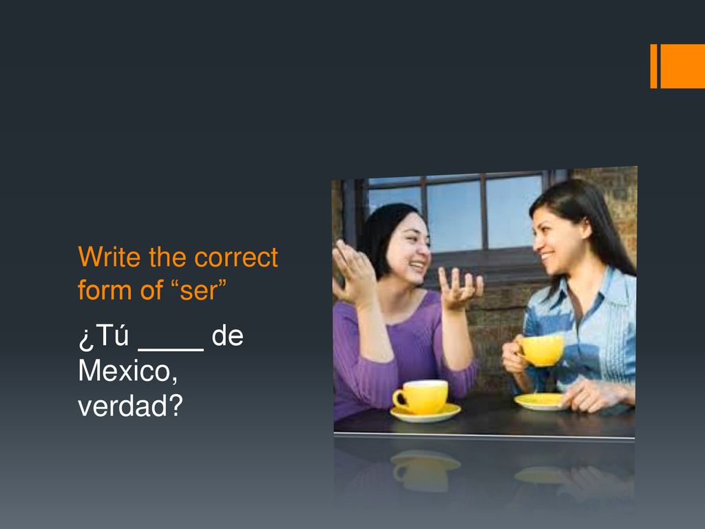 Write the correct form of ser