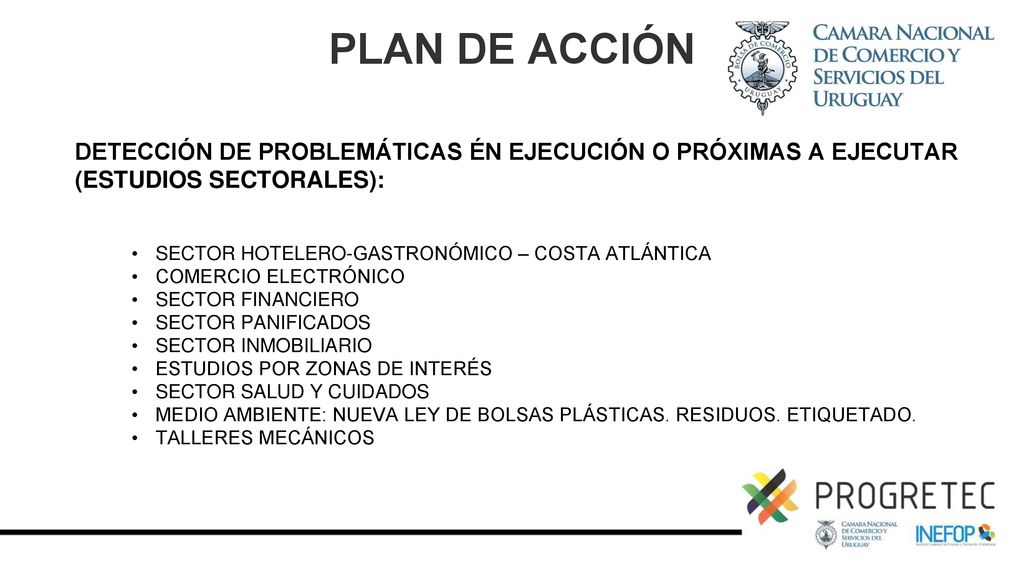 PLAN DE ACCIÓN DETECCIÓN DE PROBLEMÁTICAS ÉN EJECUCIÓN O PRÓXIMAS A EJECUTAR. (ESTUDIOS SECTORALES):